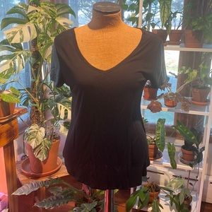 Leather sleeved top